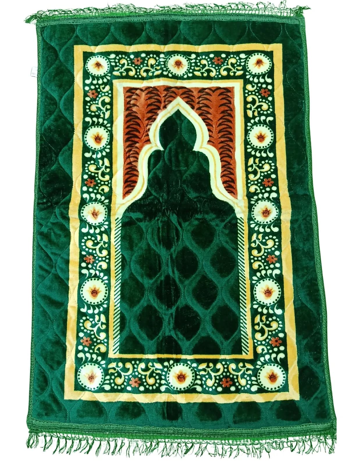 চায়না মকমল মোটা সেলাই ডার্ক গ্রিন জায়নামাজ | China Velvet Dark Green Jaynamaz
