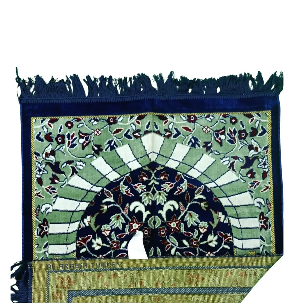 প্রিমিয়াম নেভি ব্লু জায়নামাজ | Premium Floral Islamic Prayer Mat
