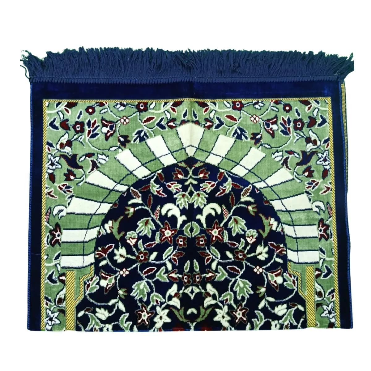 প্রিমিয়াম নেভি ব্লু জায়নামাজ | Premium Floral Islamic Prayer Mat