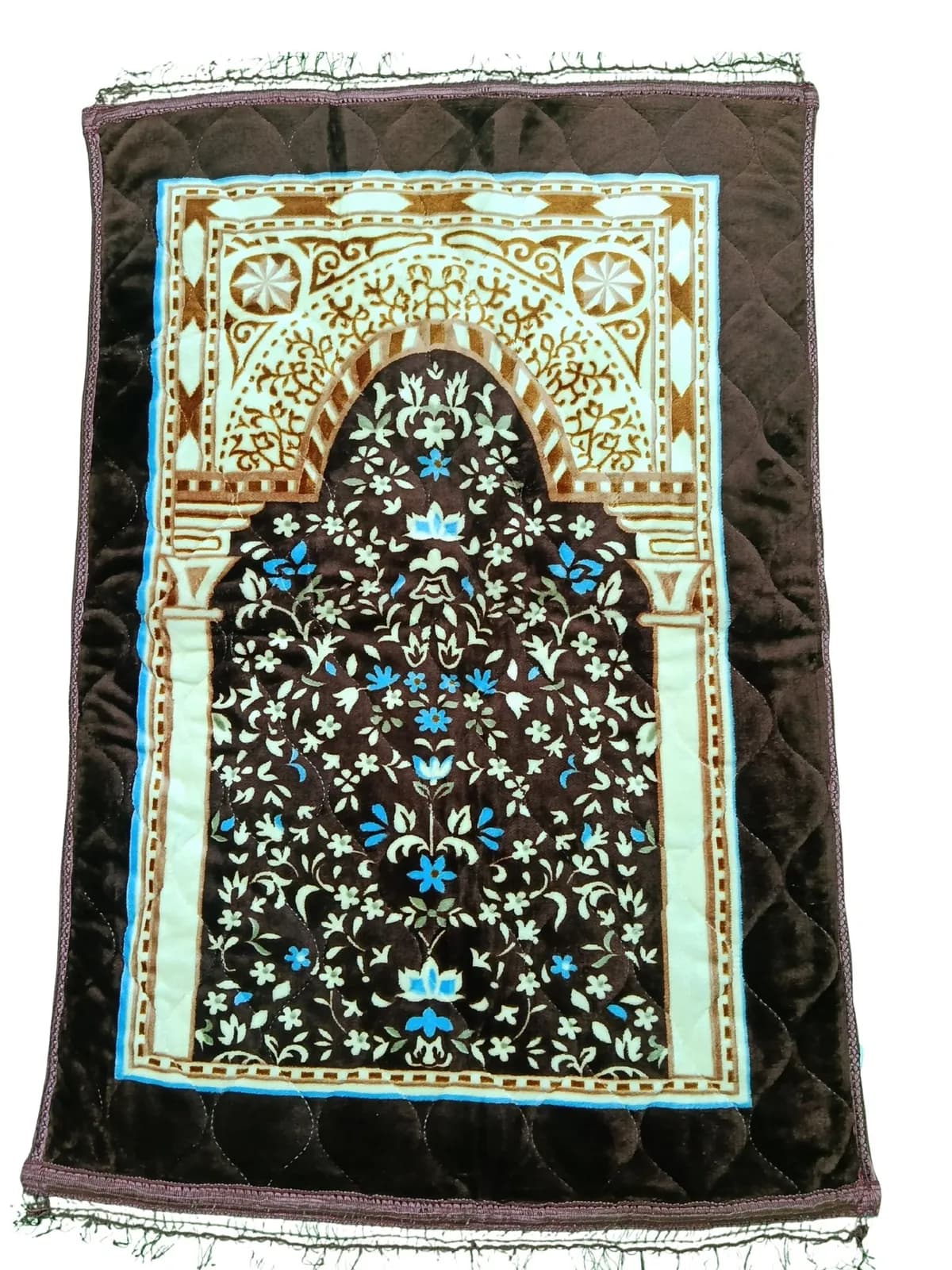 চায়না ডার্ক ব্রাউন মকমল মোটা সেলাই জায়নামাজ | China Dark Brown Velvet Jaynamaz