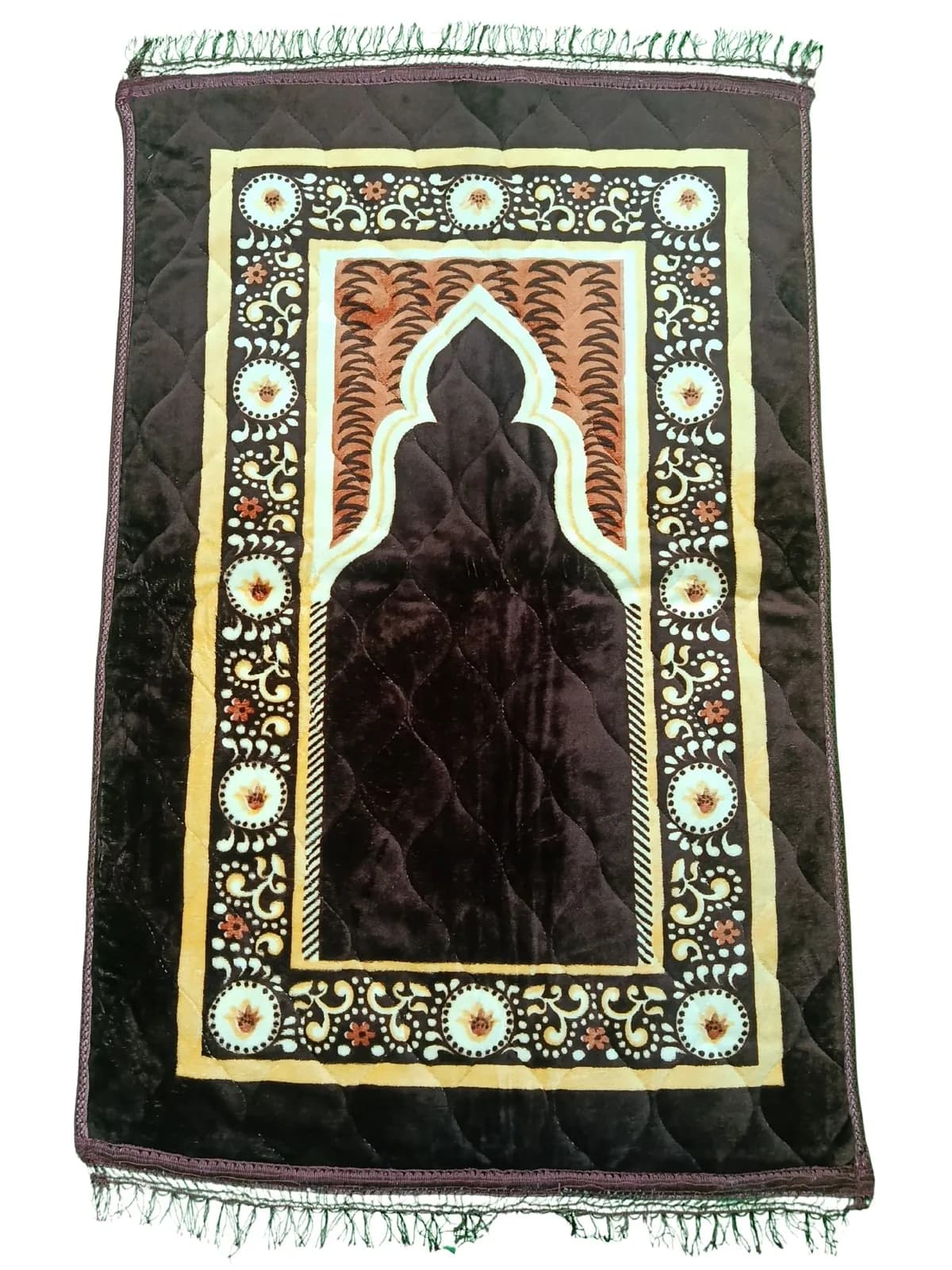 Premium Black Floral Prayer Mat | প্রিমিয়াম কালো জায়নামাজ