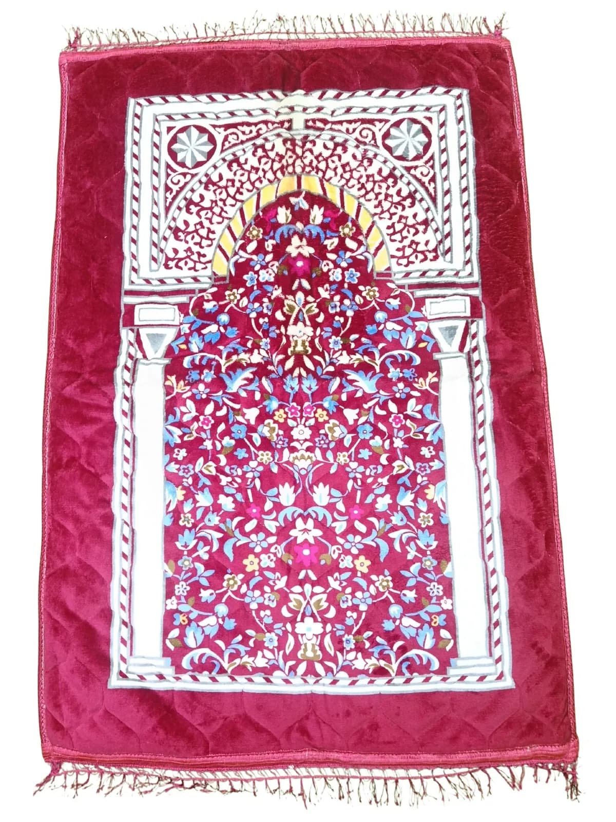 Premium Maroon Floral Prayer Mat | প্রিমিয়াম মেরুন ফুলেল জায়নামাজ