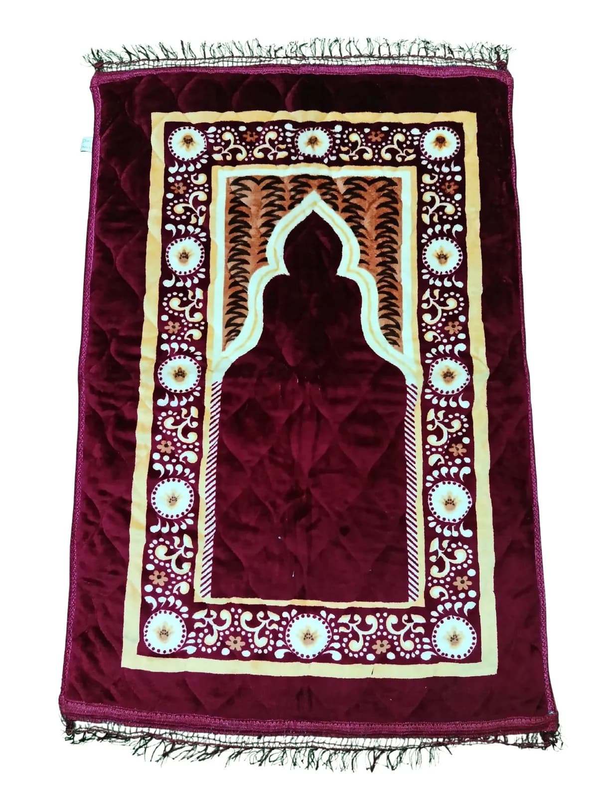 চায়না মকমল এম্বসড মোটা সেলাই জায়নামাজ | China Velvet Quilted Jaynamaz