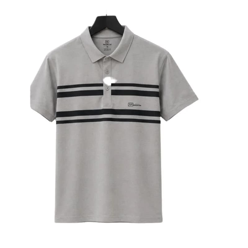 Menâs Grey Striped Polo T-Shirt â āϧā§āϏāϰ āϰāĻā§āϰ Stylish Casual Polo