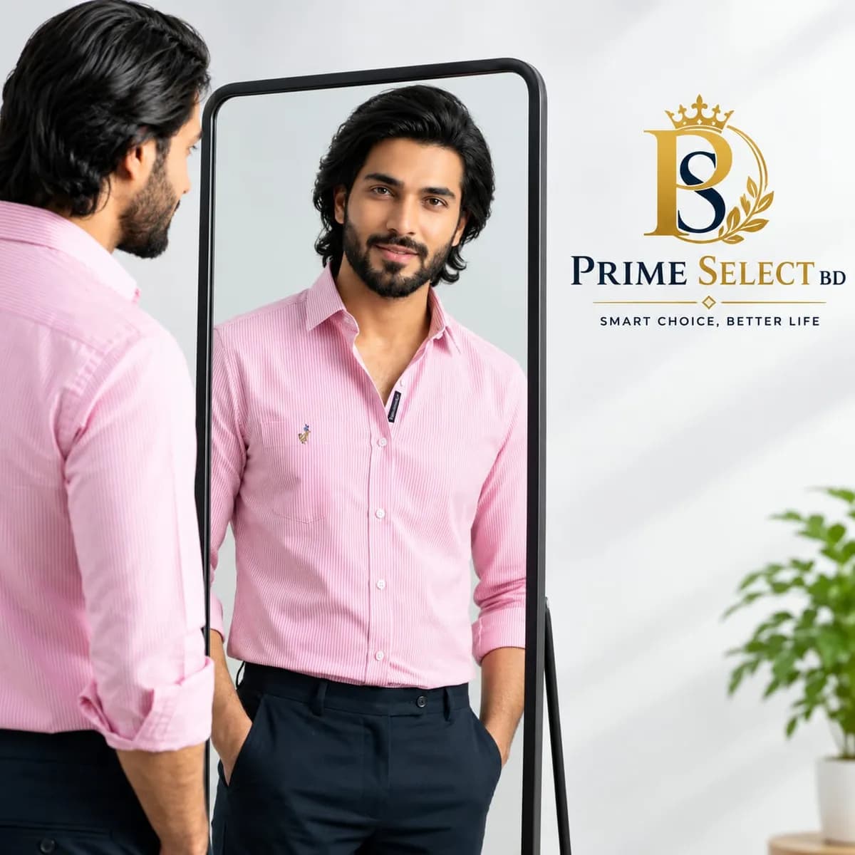 Premium Garments Cotton Pink Stripe Shirt | প্রিমিয়াম কোয়ালিটি ছেলেদের শার্ট