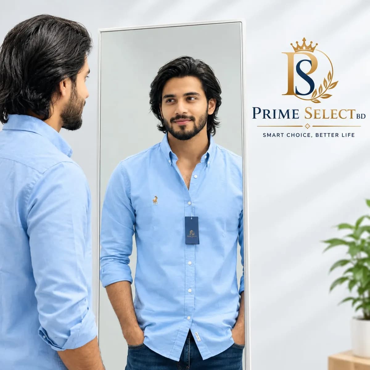 Premium Garments Cotton Sky Blue Shirt | প্রিমিয়াম কোয়ালিটি ছেলেদের শার্ট